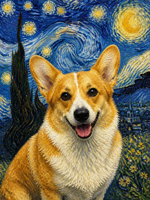 名画致敬风格的宠物写真样片