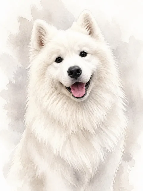 水彩风格的宠物写真样片